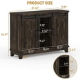 thumbnail image 6 of Vabches Buffet Sideboard Cabinet, Wood Kitchen Storage Cabinet with Adjustable Shelves, Coffee Bar Cabinet with Barn Doors, 6 of 7