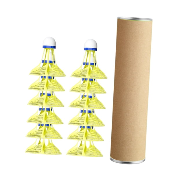 Juego de pelotas de bádminton resistentes al viento, ligeras y profesionales para playas, con cabezal de espuma. Amarillo 12 piezas