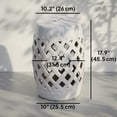 thumbnail image 3 of Outsunny 13" x 18" Outdoor Ceramic Garden Stool, White, 3 of 10
