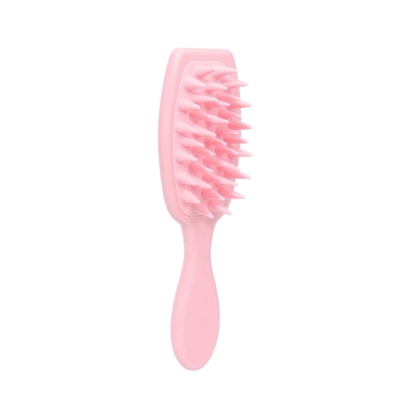 Shampoo Hair Scalp Massager Brush, Pink Silicone Large Conical Tooth Long Handle, 1 Pack Gentle Hair Comb for Shower Home Salon Use, to Clean Scalp Unclog Follicles Boost Circulation Reduce Hair Loss