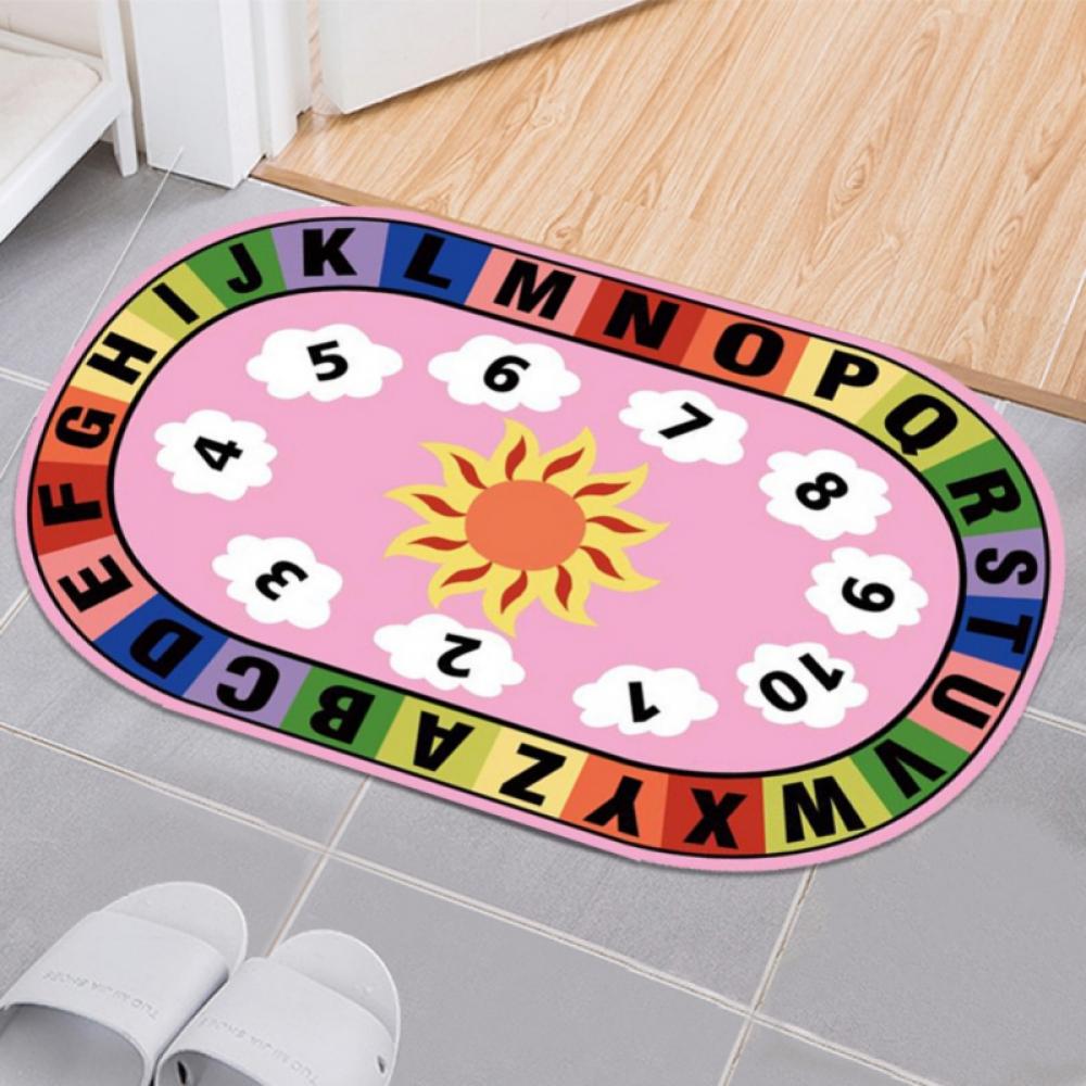 Maxcozy Kids Play Rug Mat Oval Playmat with NonSlip Design, ABC, 123, Animal, Ship, Map, Car