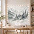 thumbnail image 5 of Snowy Mountain with Evergreen Forest on Misty Slopes Serene Watercolor for Nature Enthusiasts Forest Landscape Art Decor Christmas Gift Tapestry Wall Hanging for Bedroom and Living Room, 5 of 7