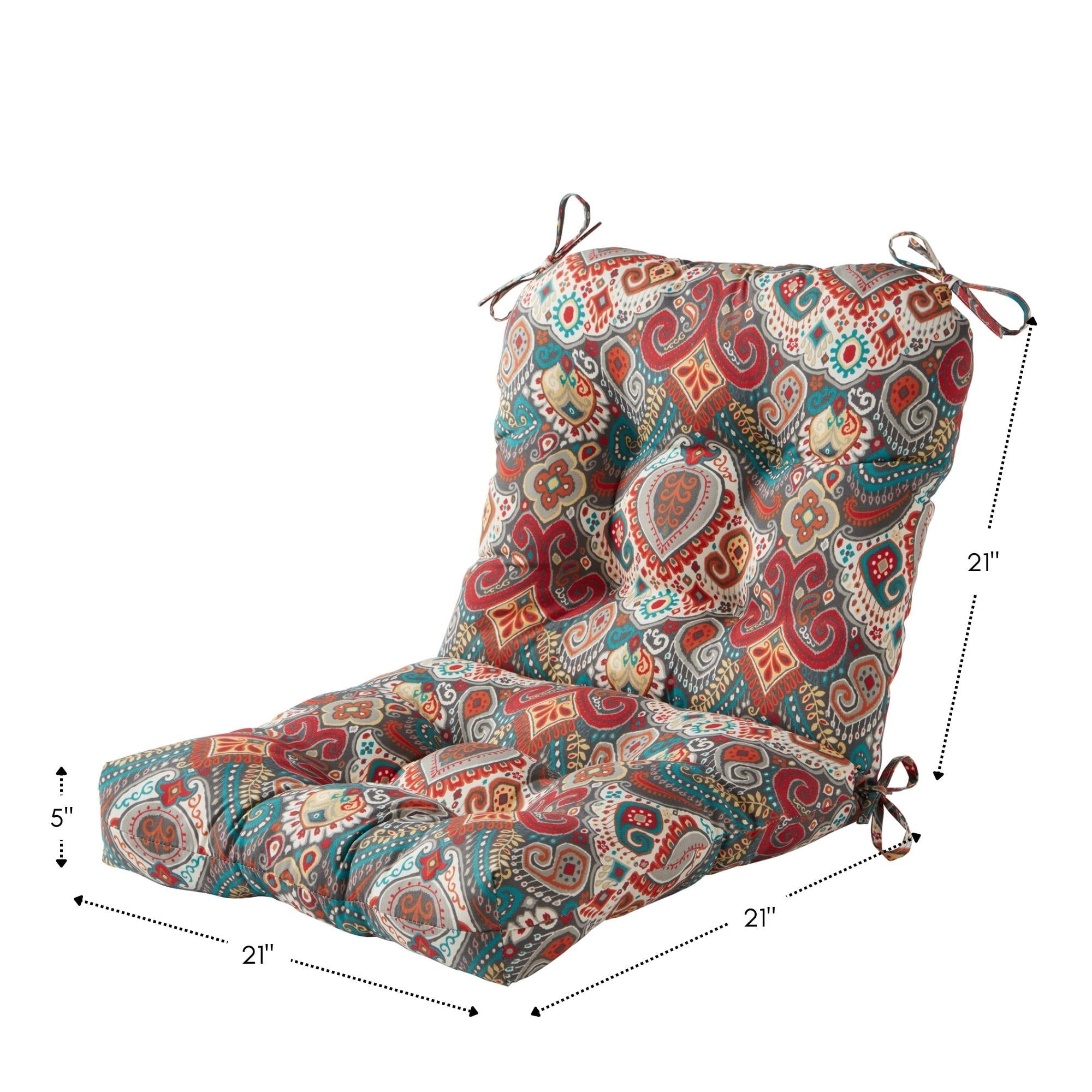 Greendale Home Fashions Outdoor Tufted 42'' x 21'' Chair Cushion, Set of 2, Asbury Park