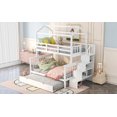 thumbnail image 4 of [US IN STOCK] Twin over Full House Bunk Bed with Trundle and Staircase,the bed can be Separated into Three Separate Platform Beds,White, 4 of 9