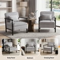 thumbnail image 6 of Aukfa Upholstered Accent Chair with Storage Seat & Lumbar Cushion, Modern Armchair for Living Room,Gray, 6 of 9