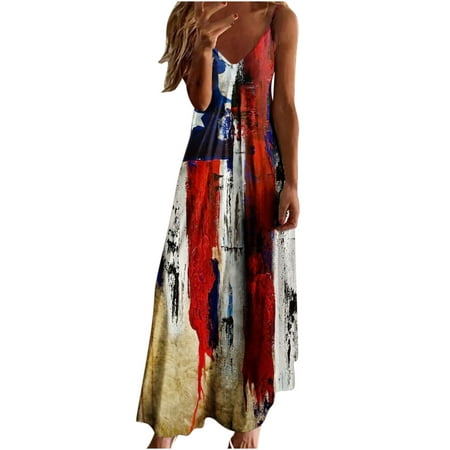 

YanHoo Women s Maxi Dress Summer Casual Sundress Sleeveless Long Dresses Hawaiian Beach Maxi Dress