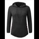 thumbnail image 1 of Sudadera con Capucha de Punto Acanalado Suave para Mujer, Suéter de Larga, Sudadera Ligera y Acogedora para Otoño. Negro L, 1 of 6