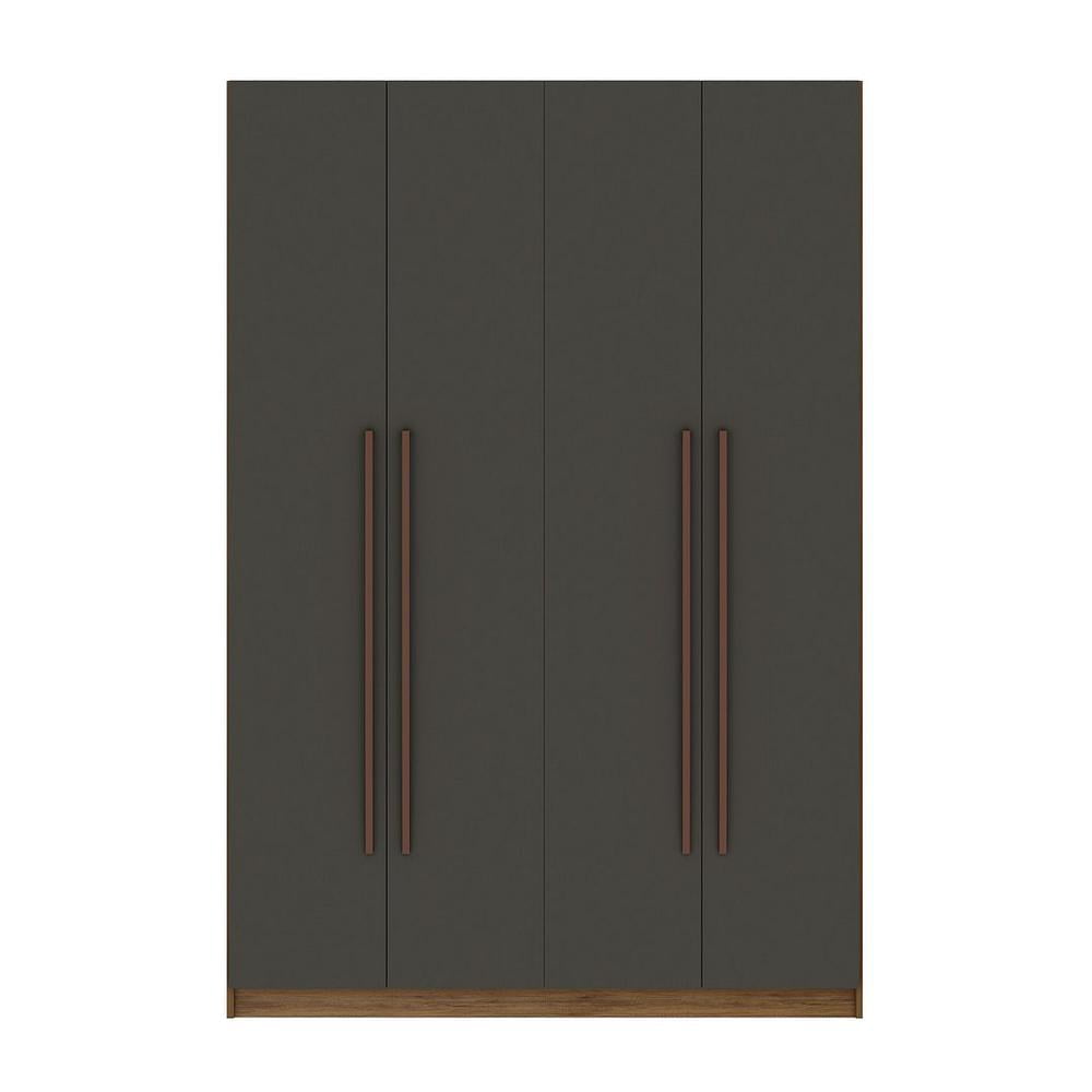Manhattan Comfort Gramercy 2Section Wardrobe Closet in Nature and