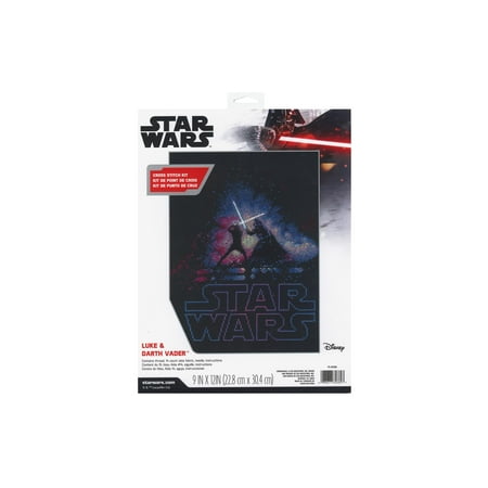UPC: 0088677353827 | Dimensions Star Wars Counted Cross Stitch Kit 9 X12 -Luke & Darth Vader (14 Count)