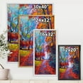 thumbnail image 4 of Designart 'Red Autumn Landscape With Little Road' Traditional Framed Canvas Wall Art Print, 4 of 5