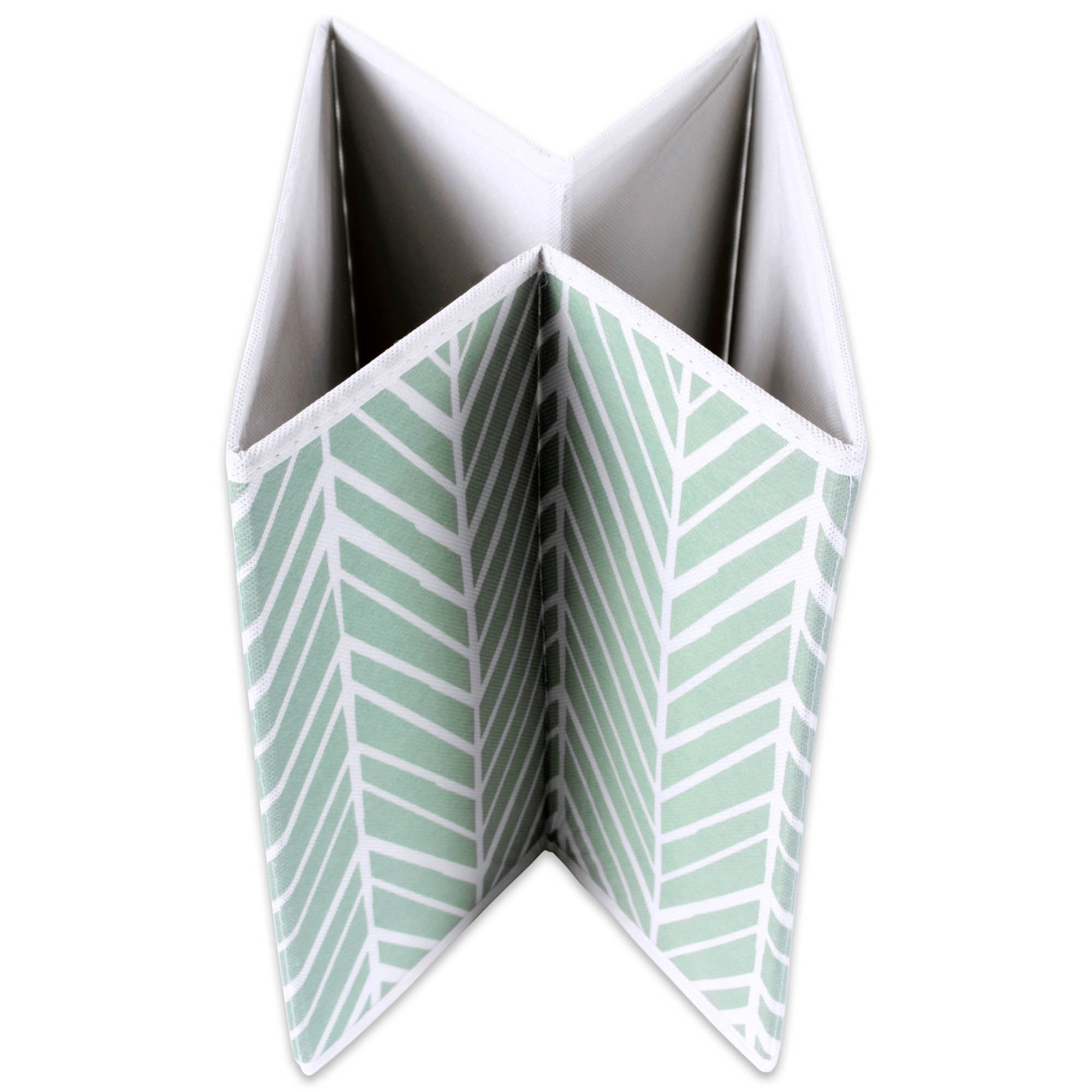 DII Non Woven Polyester Storage Bin, Herringbone, Mint, Small Set of 2