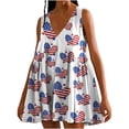 thumbnail image 2 of Qiopertar Robe d'Été Imprimée Décontractée Sans Manches Col en V pour Femmes en Solde Livraison Gratuite à Moins de 5$ jusqu'à 90% de Réduction, 2 of 7