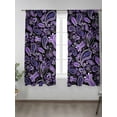thumbnail image 2 of Sheer Curtains 72 inches Long, Paisley Purple Flowers Retro Abstract Floral Light Filtering Sheer Window Curtains Rod Pocket Voile Drapes for Bedroom Living Room, 52"W x 72"L 2 Panels, 2 of 7