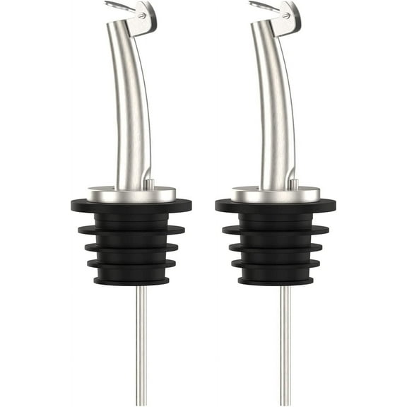 2 Pcs Oil Spout Liquor Pourers Bottle Spout Speed Pourer Olive Oil and Vinegar Stopper Spout for About 3/4" Bottle Mouth, with Flip Top
