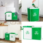 Apooke Kitchen Separate Recycling Waste Bin Bags Recycle Garbage Trash Sorting Bins Organizer Waterproof Baskets Home Storage