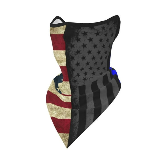 Neck Gaiter Face Mask Covering Bandanas For Men Women America Thin Blue Line Flag Scarf Balaclava Cover Headbands