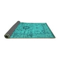 thumbnail image 2 of Ahgly Company Indoor Square Oriental Turquoise Blue Industrial Area Rugs, 3' Square, 2 of 4