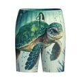 thumbnail image 4 of Naloa Watercolor Turtle1 Men's Short Pajama Pants, Lounge Comfort Shorts with Elasticized Waistband and Side Pockets - XX-Large, 4 of 9