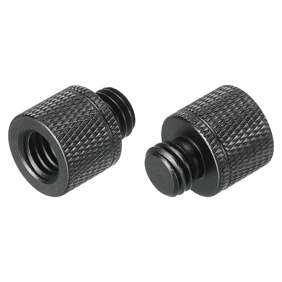 Uxcell Mic Stand Adapter 3/8 Female x M10 Male Camera Screw Thread Adapter for Microphone Tripod Stand Black 2 Pack