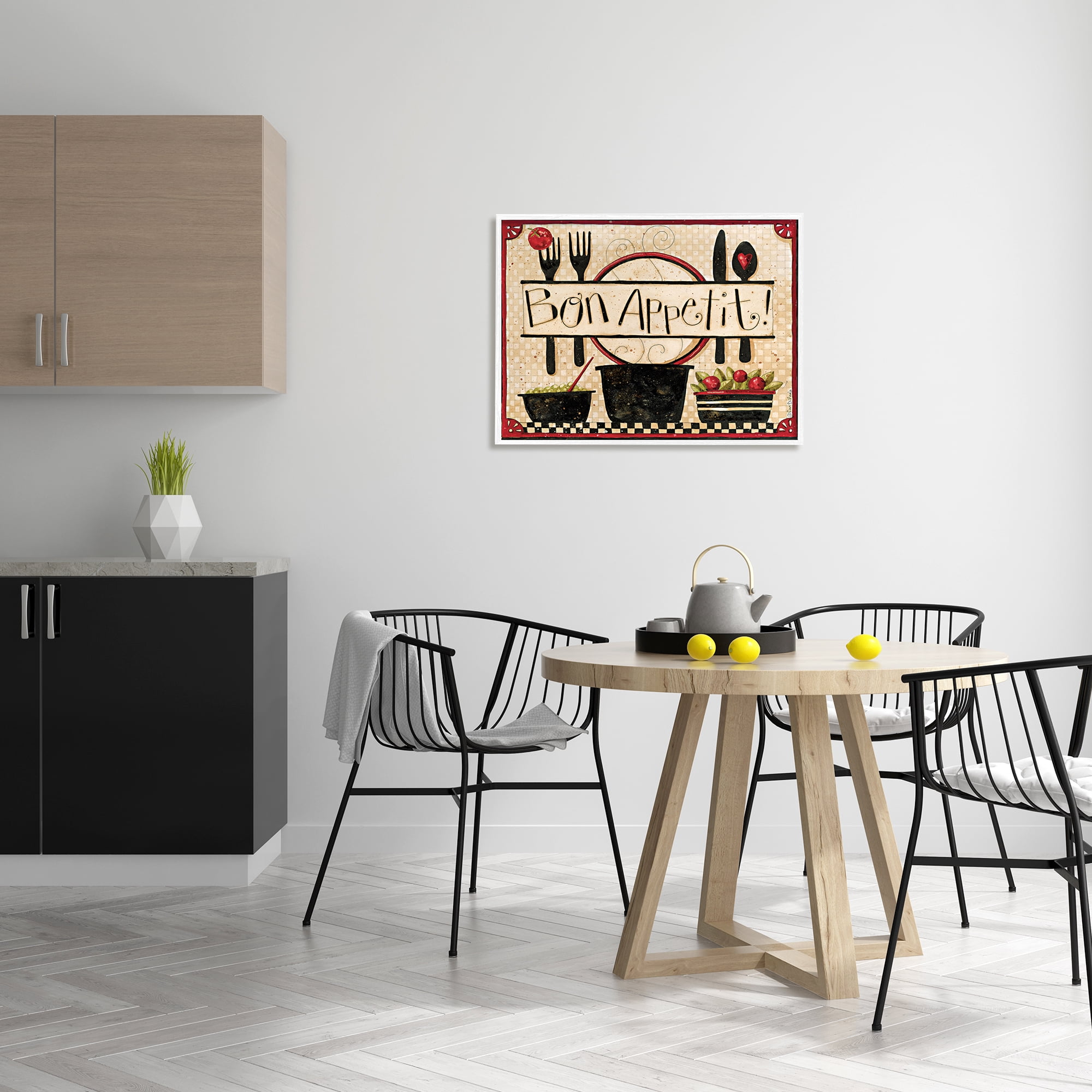 Stupell Industries Bon Appetit Phrase Vintage Kitchen Cooking Charm , 24 x 30,Design by Dan DiPaolo