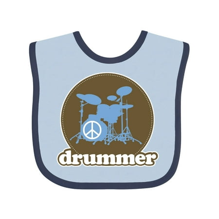 

Inktastic Cool Brown Retro Drummer Gift Baby Boy or Baby Girl Bib