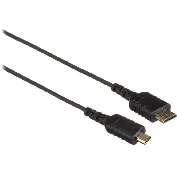 HyperThin Thinnest and Flexible Micro HDMI to Mini HDMI Cable, 0.8m, Black