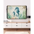 thumbnail image 3 of Outdoor TV Cover 70 to 75 Inch Weatherproof, Beach Coastal Theme Waterproof TV Screen Protector for Outside Decor with Zipper and Pocket 68"L x 42"H , Vintage Ocean Seahorse, 3 of 7
