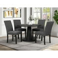 thumbnail image 1 of K-Living Orchid 5PCS Solid Wood Dining Set in Dark Grey Color(Table and 4 Chairs), 1 of 6