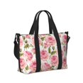 thumbnail image 2 of Zufioo Rose Flowers Pattern Hand-held Travel Bag, Waterproof Adjustable Shoulder Strap Crossbody Duffel Bag, Suitable for Work, Short trips, Sports, 2 of 8