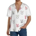 thumbnail image 3 of Honeii 's Girl Rabbit for men's short-sleeved button-up collared shirt featuring a pocket, perfect for beach vacations, and travel adventures., 3 of 5