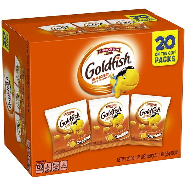 Pepperidge Farm Goldfish Cheddar Crackers, 20 Oz. MultiPack Box, 20