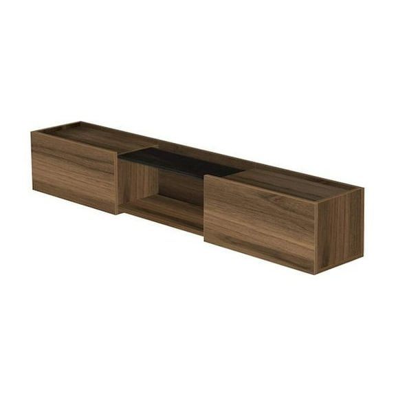 Atelier Mobili Floating TV Stand 65 Inch TV, Wall Mounted Media Console, Mid Century Modern Media Console, Walnut TV Stand for Living Room, Floating Entertainment Center (Walnut, 69 Inches)