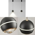 thumbnail image 2 of FSLiving Adjustable Height Track Pendnat Light H-Type Retractable Lift Track Dimmable LED Touch Control Dimmer Indoor Island Light Globe Accent 3 Colors Modern UP-Downlight Lamp, Matte Black, 2 of 9