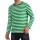 thumbnail image 5 of INSPIRE CHIC Camisetas de Hombre de Manga Larga Patrón a Rayas Cuello Redondo Ajuste Regular Pulóver T-Shirts 2XL Verde Blanco, 5 of 6