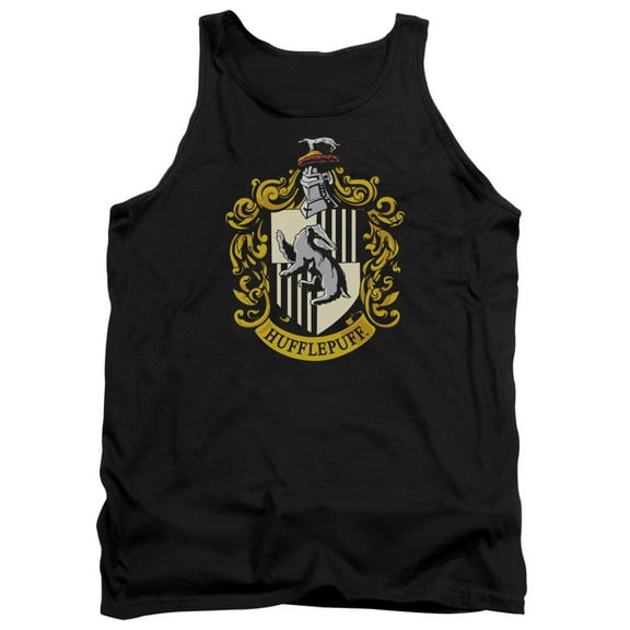 Trevco HP105-TK-4 Harry Potter & Hufflepuff Crest-Adult Tank Top, Black - Extra Large