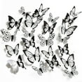 thumbnail image 4 of UHUSE 12/24 x 3D Butterfly Wall Stickers Black And White Home Room Decoration, 4 of 4
