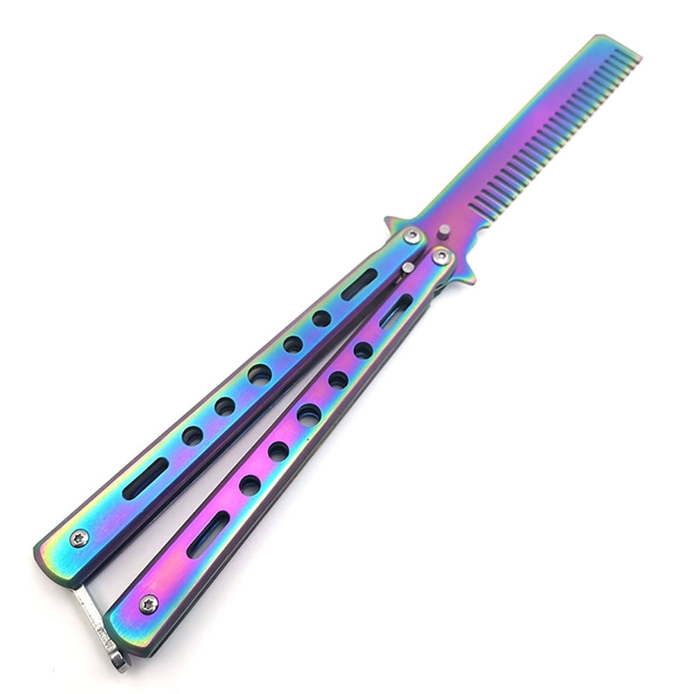 PersonalhomeD Colorful Practice Training Butterfly Knife Comb Play Cool