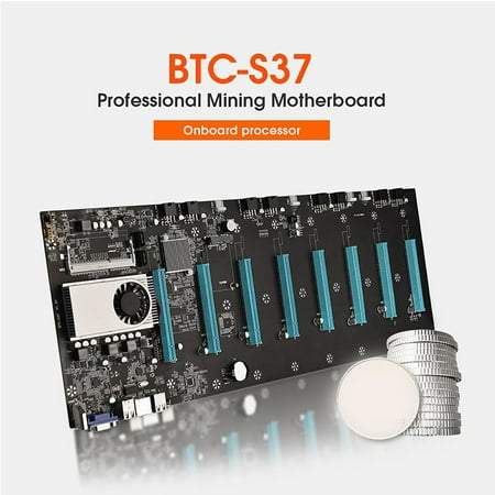 BTC-S37 Mining Motherboard 8 GPU PCI-E 16X Slots DDR3 USB 2.0 SATA...