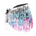 thumbnail image 1 of Danza del vientre de la mujer bufanda de la cadera lentejuela borla falda de la cadera cadena colorida de la cintura de plata Sunnimix Bufanda de cadera de danza del vientre para mujer, 1 of 8