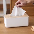 thumbnail image 4 of Wood Tissue Box Cover for Disposable Paper Facial Tissues, Wooden Rectangular Tissue Box Holder, 4 of 6