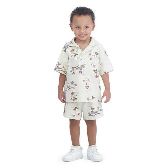 Mickey Mouse Toddler Boys Resort Short Sleeve Shirt and Shorts Set, 2-Piece, Sizes 12M-5T