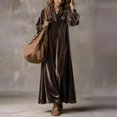 thumbnail image 5 of Jowdiw Velvet Dress for Women Plus Size Long Sleeve Cowl Neck Loose A Line Maxi, 5 of 6