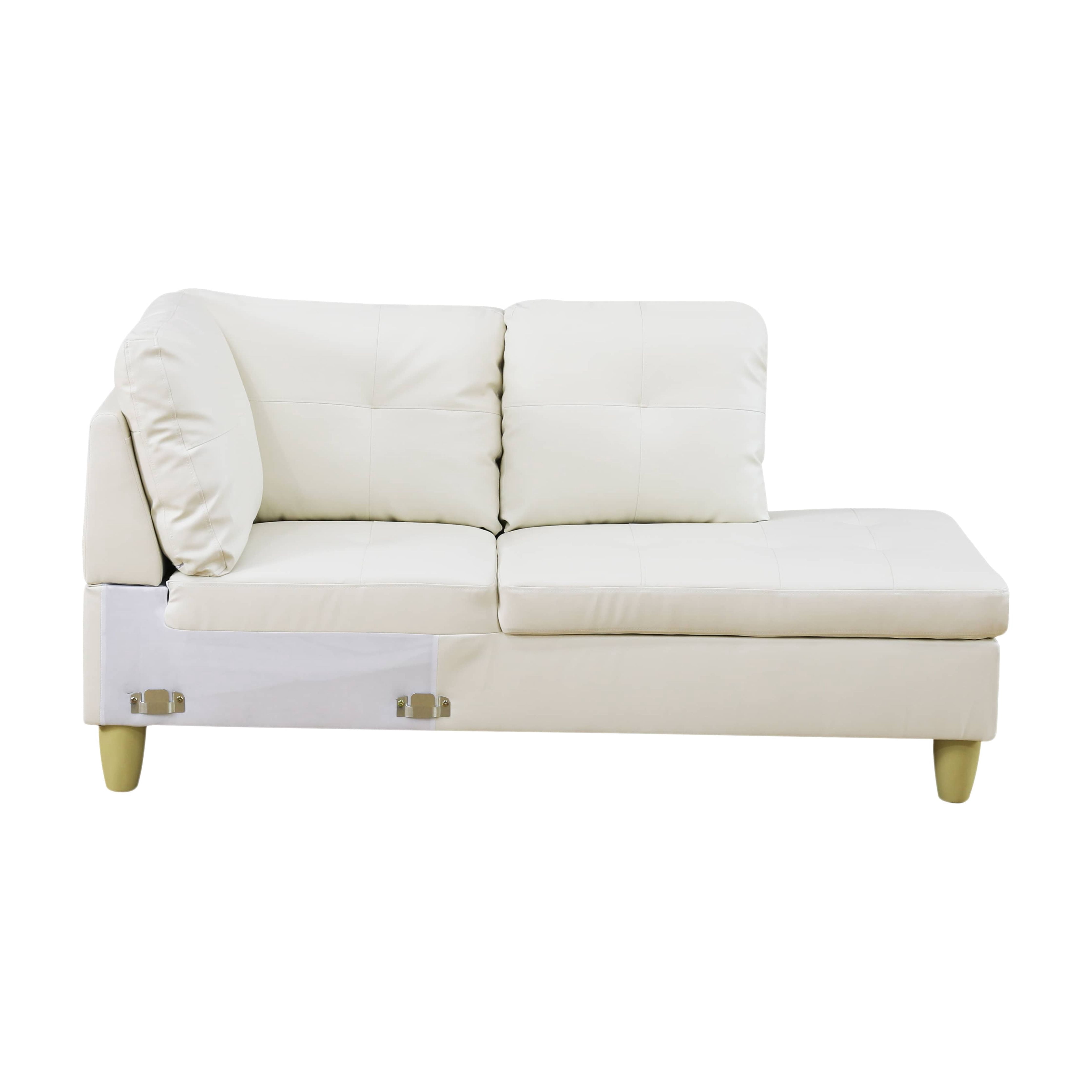MAYEERTY White Modern 3-Piece Couch Durable Bright Fresh Living Room Vibe