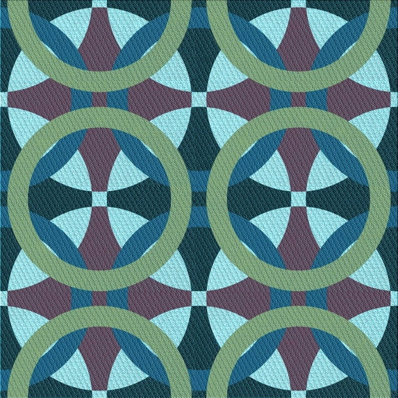 Ahgly Company Indoor Square Patterned Blue Jay Blue Area Rugs, 4' Square