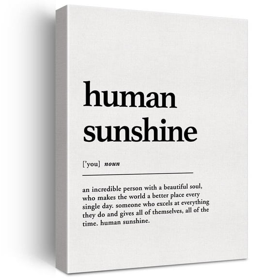 Human Sunshine Definition Print Canvas Wall-Art Home Decor an Incredible Person with a Beautiful Soul Painting Canvas Framed Ready to Hang Gifts Anniversary Wedding Gift