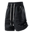thumbnail image 1 of Ceisia Men's Solid Color Workwear Shorts Loose Straight Leg Quick Dry 5 Inch Casual Shorts with Zipper Pockets Black XXXL Gifts, 1 of 4