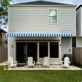 thumbnail image 2 of Awntech 8 Ft Destin Right Motorized Heavy Duty Patio Retractable Awning with Protective Hood (96in x 10.38in x 78in), Bright Blue/White Stripe, 2 of 9