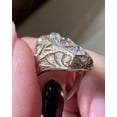 thumbnail image 4 of Art Deco Round 2.3Ct Lab Created Diamond Three-Stone 14K White Gold Plated Ring, 4 of 4