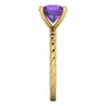 thumbnail image 3 of Solitaire Engagement Ring for Women - 2ct Natural Amethyst in 18K Yellow Gold Promise Ring, 3 of 6