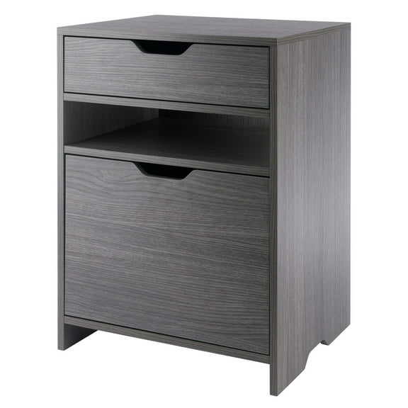 Filing Cabinet - Charcoal Storage Cabinet with Drawer & Shelf - 19.2" Wide